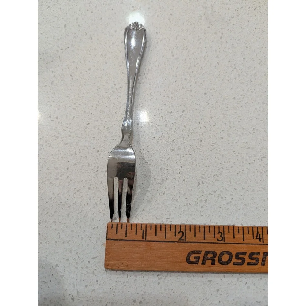 Royal Gallery Cocktail Forks Silver 18/8 Stainless Steel Scroll Set of 9